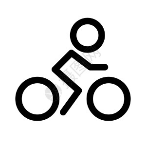 自行车和人 骑脚踏车的人的标志 矢量图片