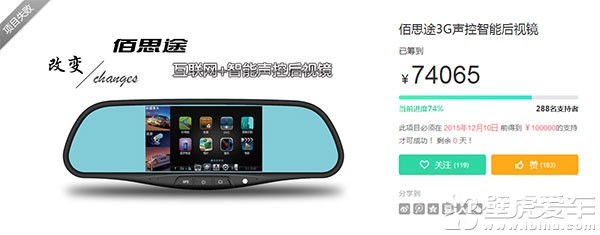 众筹平台智能后视镜分析_车小丫智能后视镜价格_智能后视镜众筹失败原因